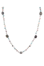 Handmade Braided Labradorite Stone Beaded Necklace N5395