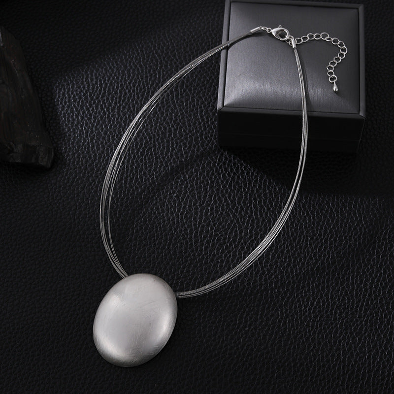 Geometric Stainless Steel Pendant Necklace N5400