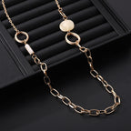 Geometry Oval Alloy Link Necklace N5403
