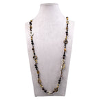 Handmade Braided Golden Swan Stone Beaded Necklace N5414
