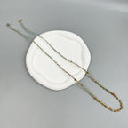 Handmade Braided Yellow Aventurine Long Necklace N5415