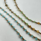 Handmade Braided Yellow Aventurine Long Necklace N5415