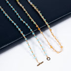 Handmade Braided Yellow Aventurine Long Necklace N5415