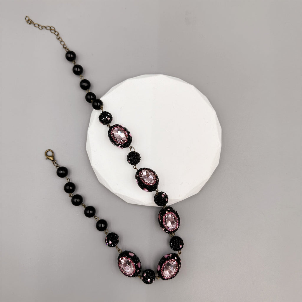 Luxury Rhinestone Bead Crystal Necklace N5419