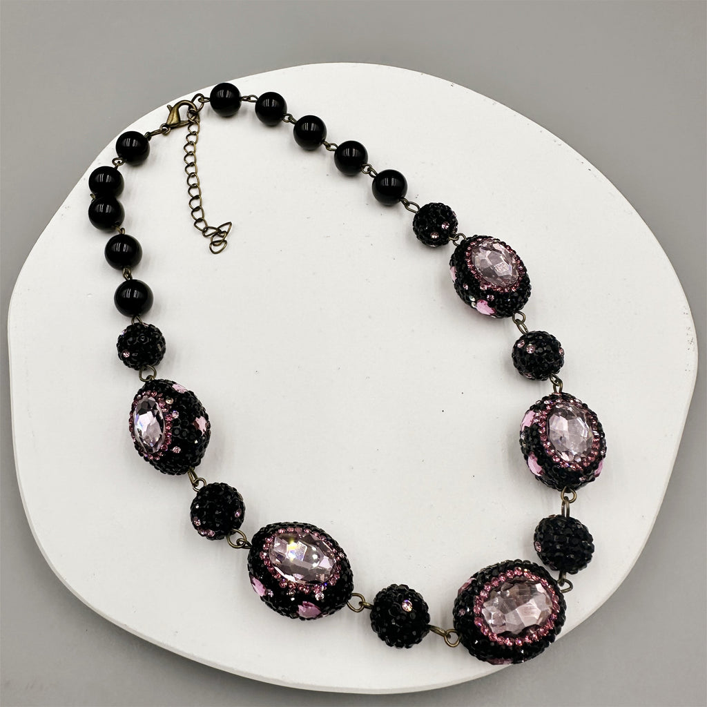 Luxury Rhinestone Bead Crystal Necklace N5419