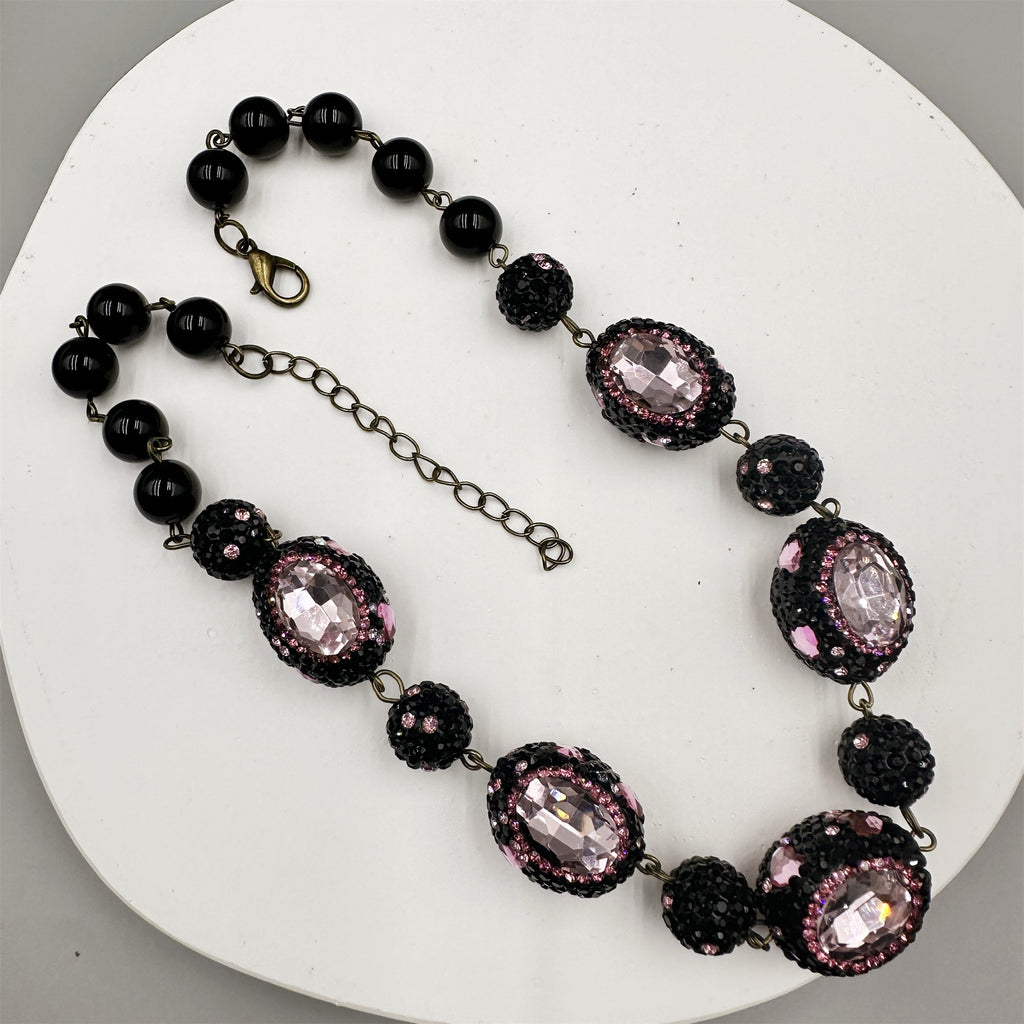 Luxury Rhinestone Bead Crystal Necklace N5419