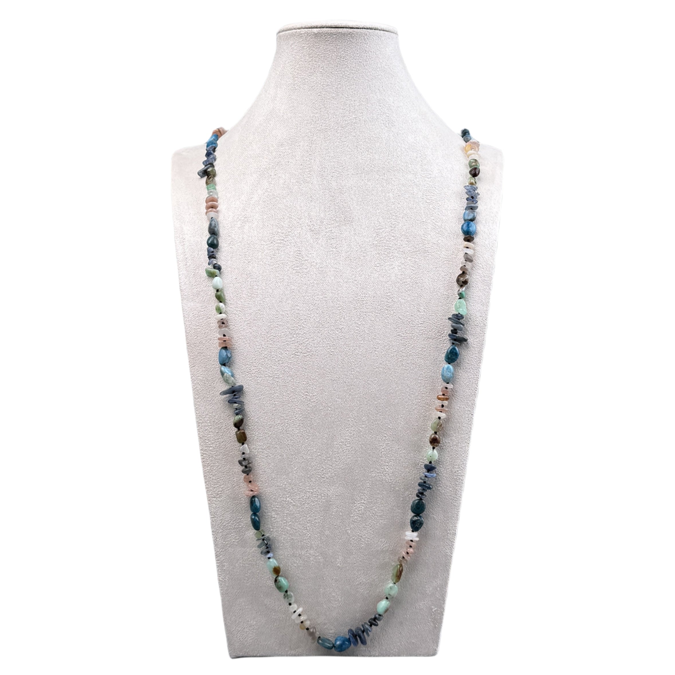 Handmade Braided Blue Apatite Necklace N5422