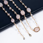 Handmade Braided Rose Quartz Stone Beaded Necklace N5428
