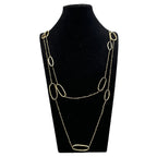 Geometry Circle Crystal Beaded Layered Necklace N5457-Gold