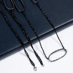 Geometry Circle Crystal Beaded Layered Necklace N5457-Black
