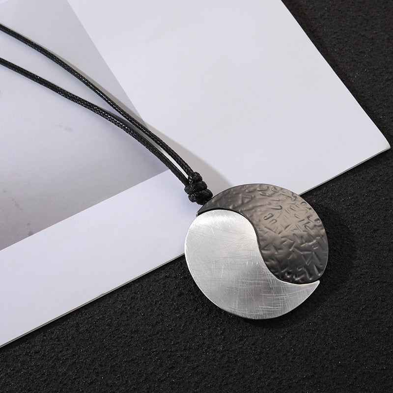 Tai Chi Pendant Leather Necklace N5458