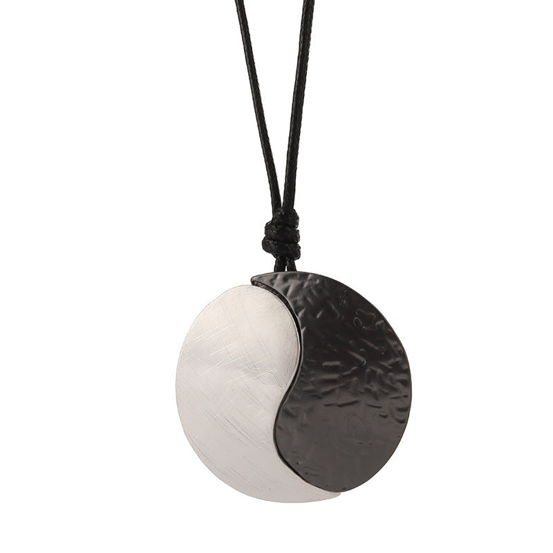 Tai Chi Pendant Leather Necklace N5458
