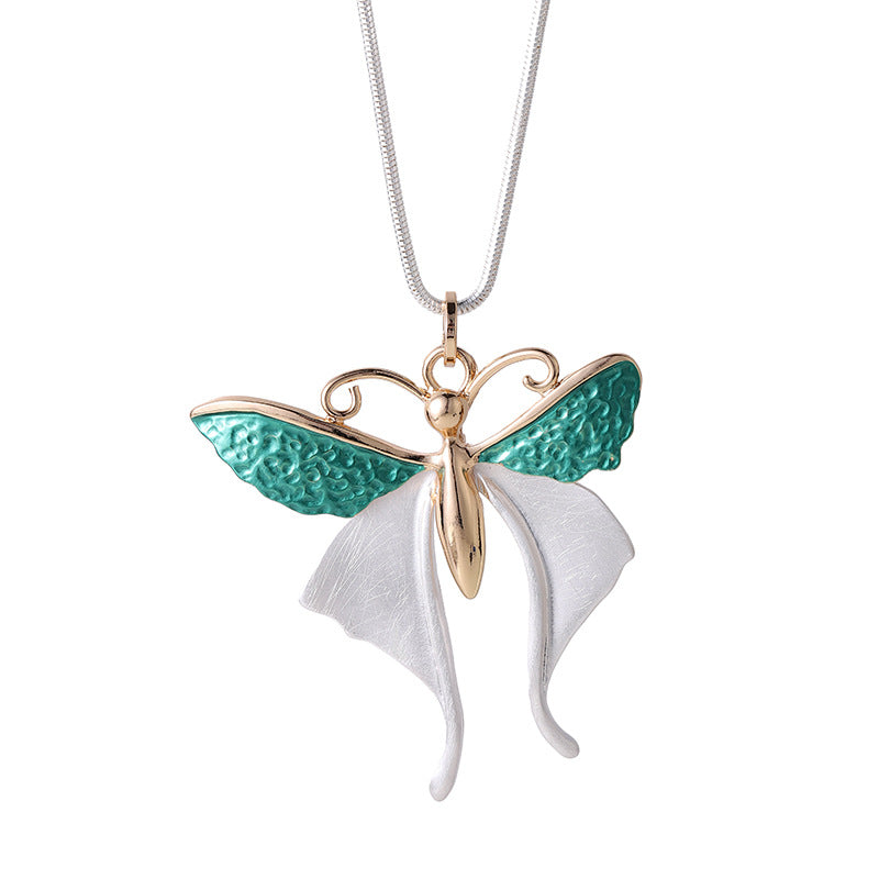 Butterfly Alloy Pendant Necklace N5472