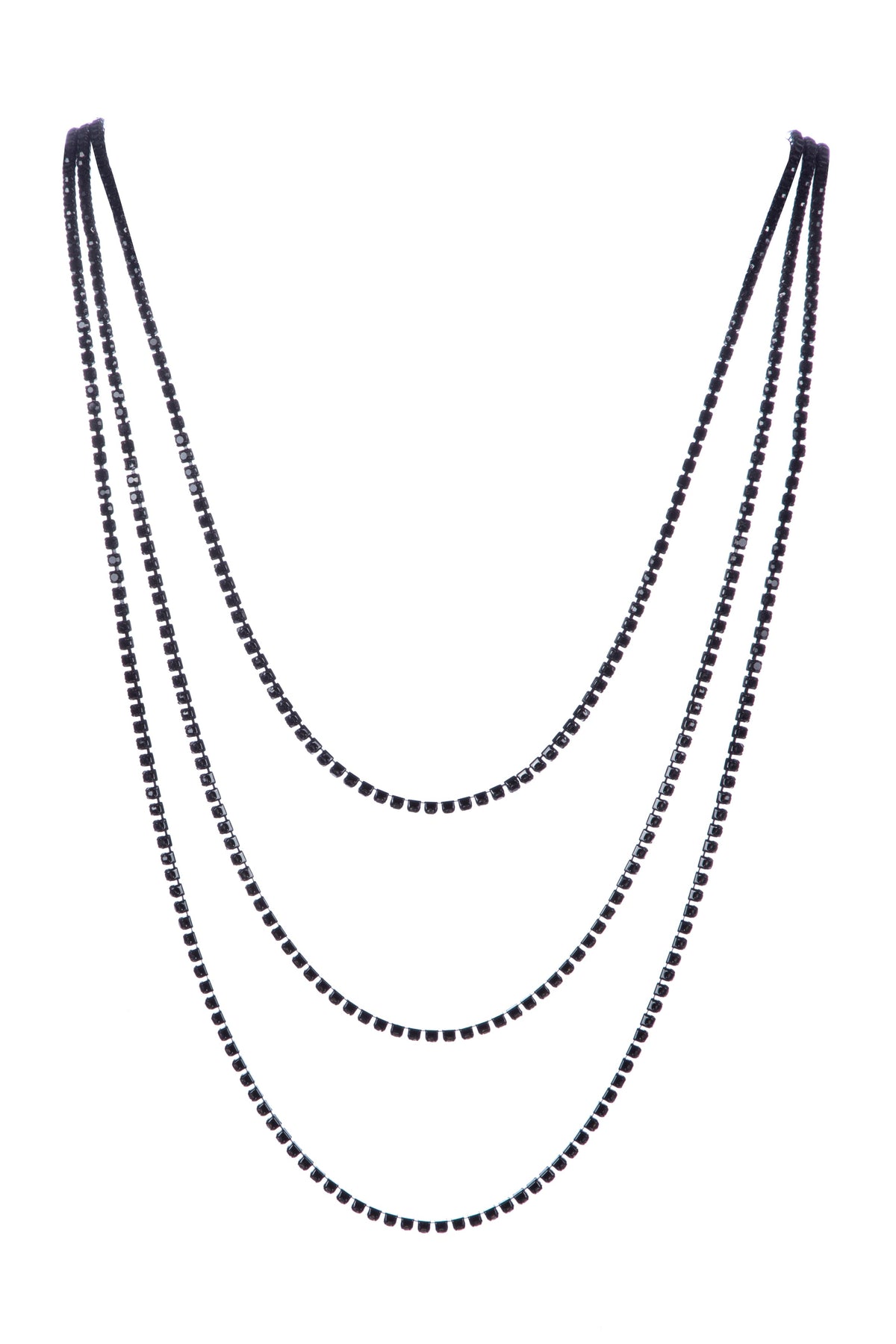 3PCS Rhinestone Chain Long Necklace N5484-SET