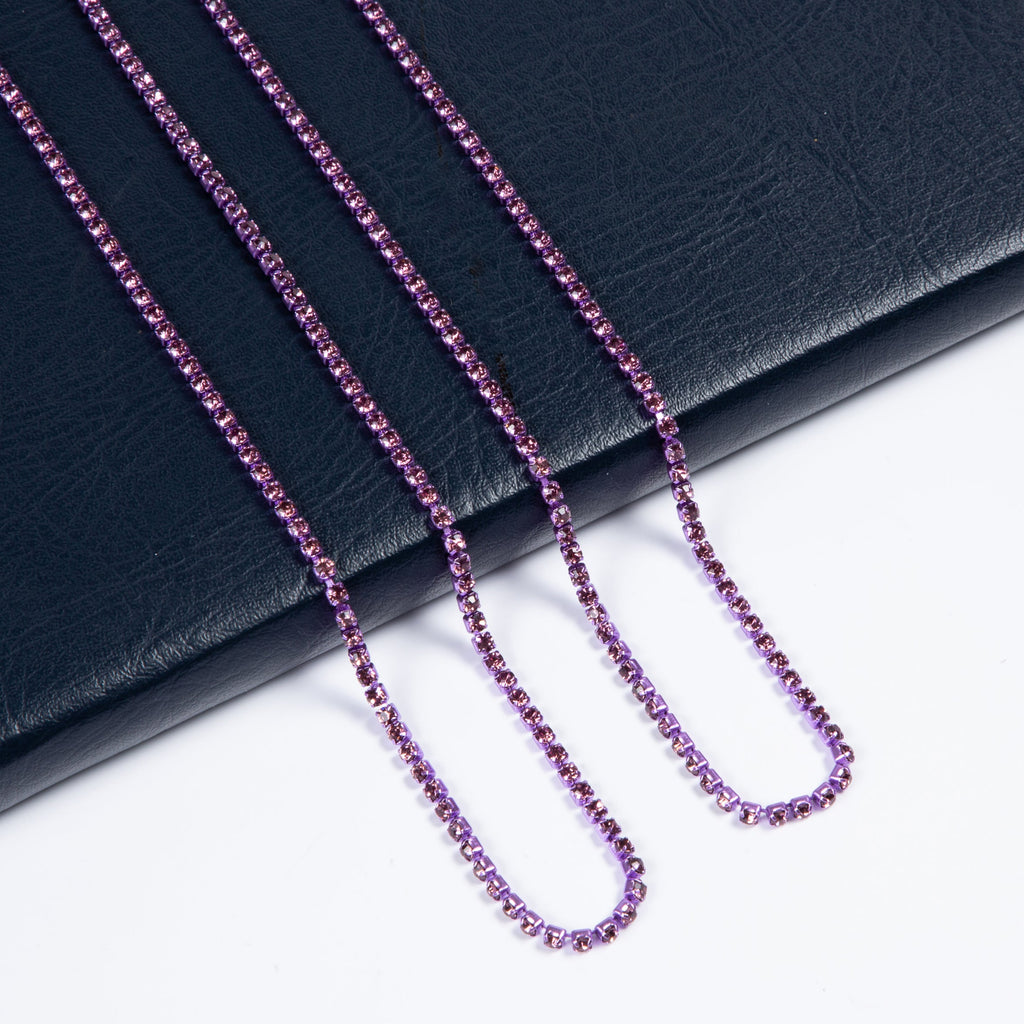3PCS Rhinestone Chain Long Necklace N5484-SET