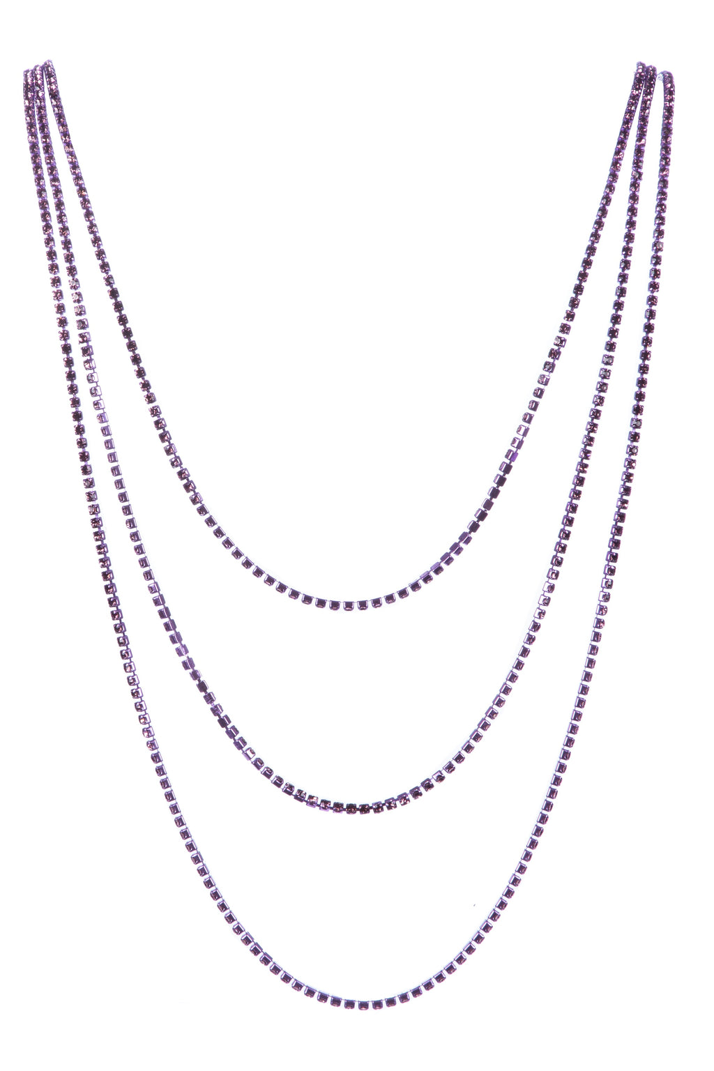 3PCS Rhinestone Chain Long Necklace N5484-SET