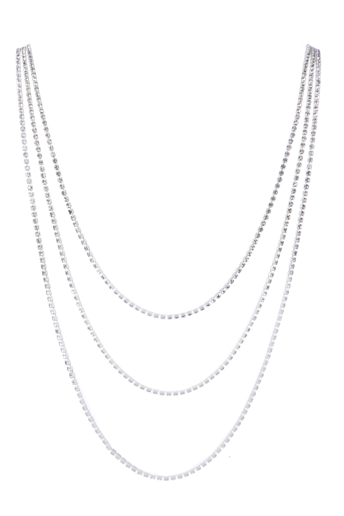 3PCS Rhinestone Chain Long Necklace N5484-SET