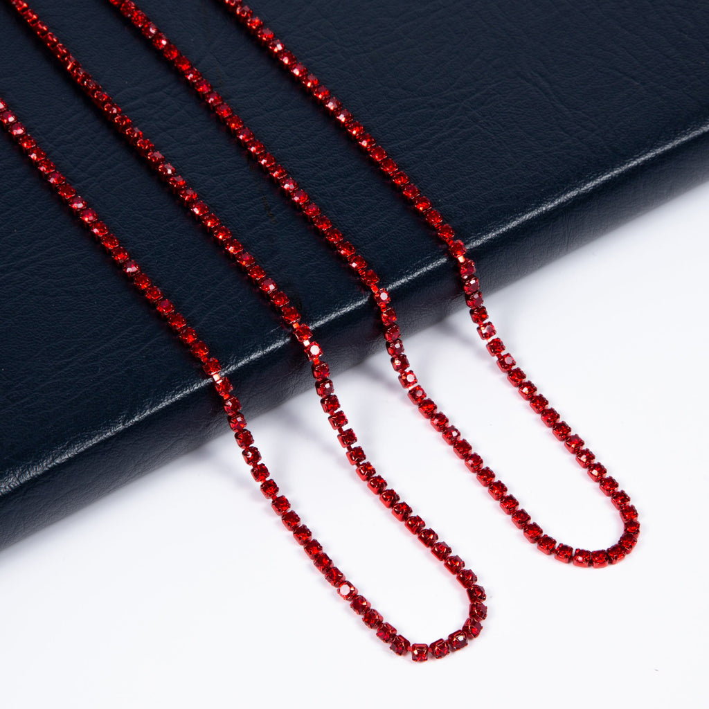 3PCS Rhinestone Chain Long Necklace N5484-SET