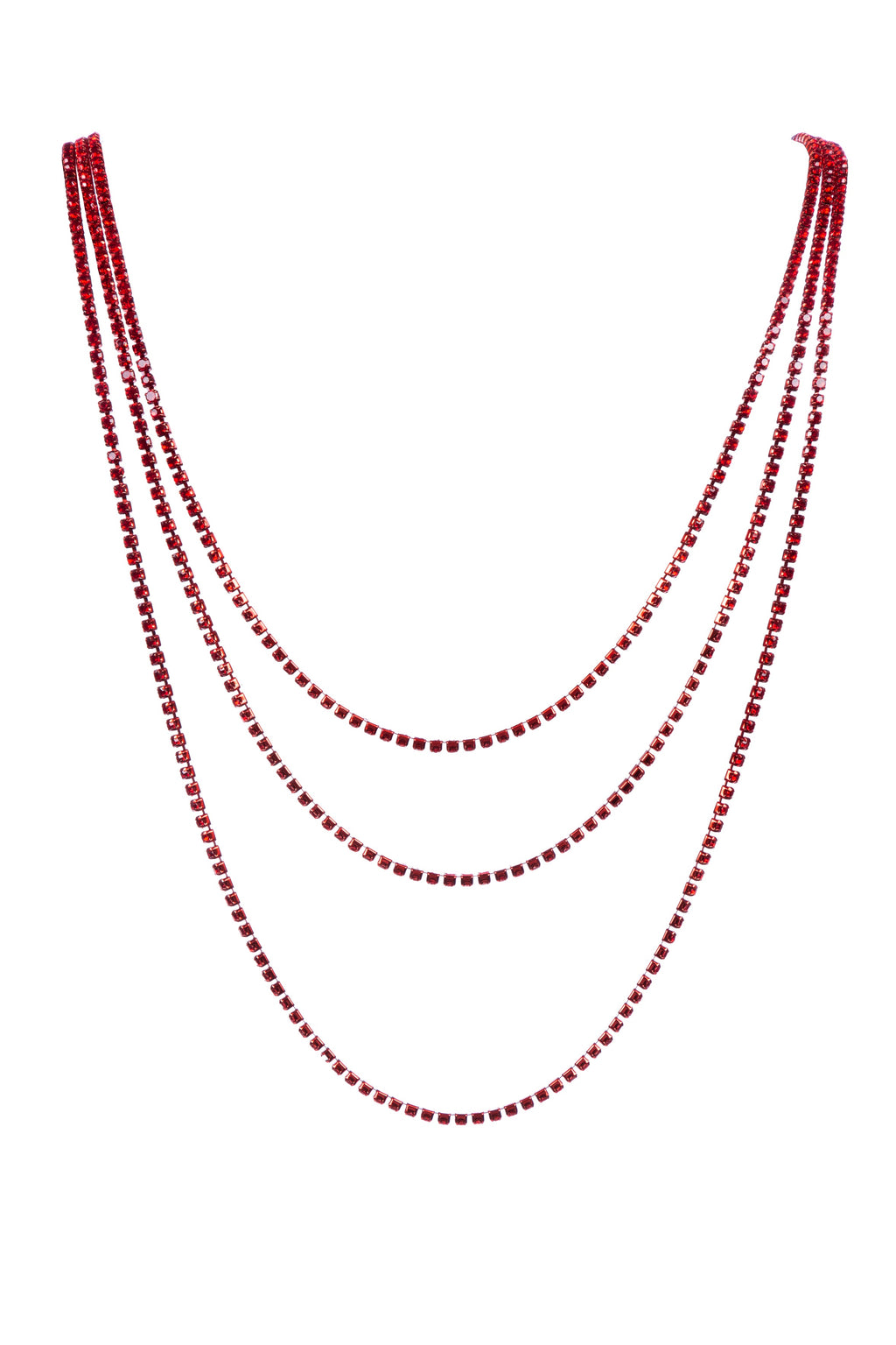 3PCS Rhinestone Chain Long Necklace N5484-SET