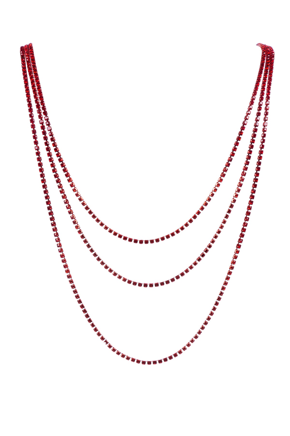 3PCS Rhinestone Chain Long Necklace N5484-SET