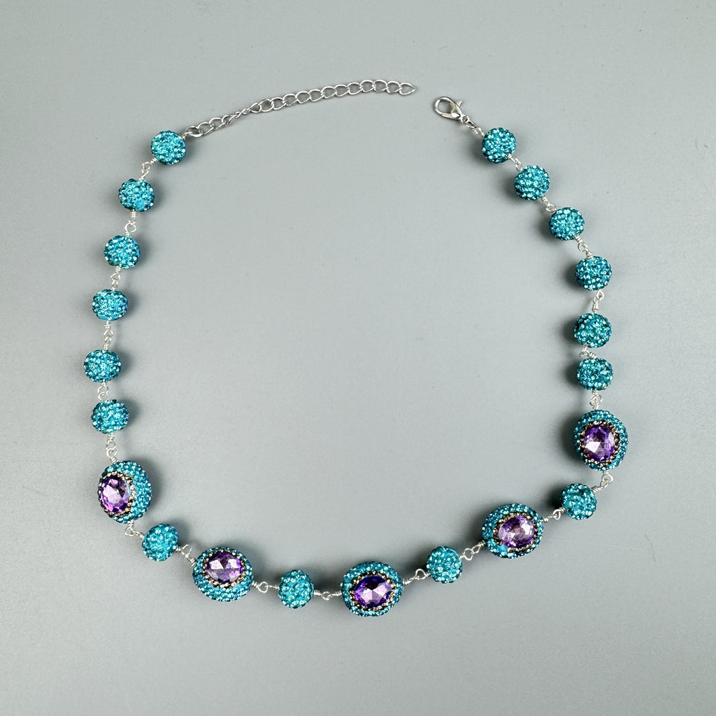 Luxury Rhinestone Bead Crystal Necklace N5485