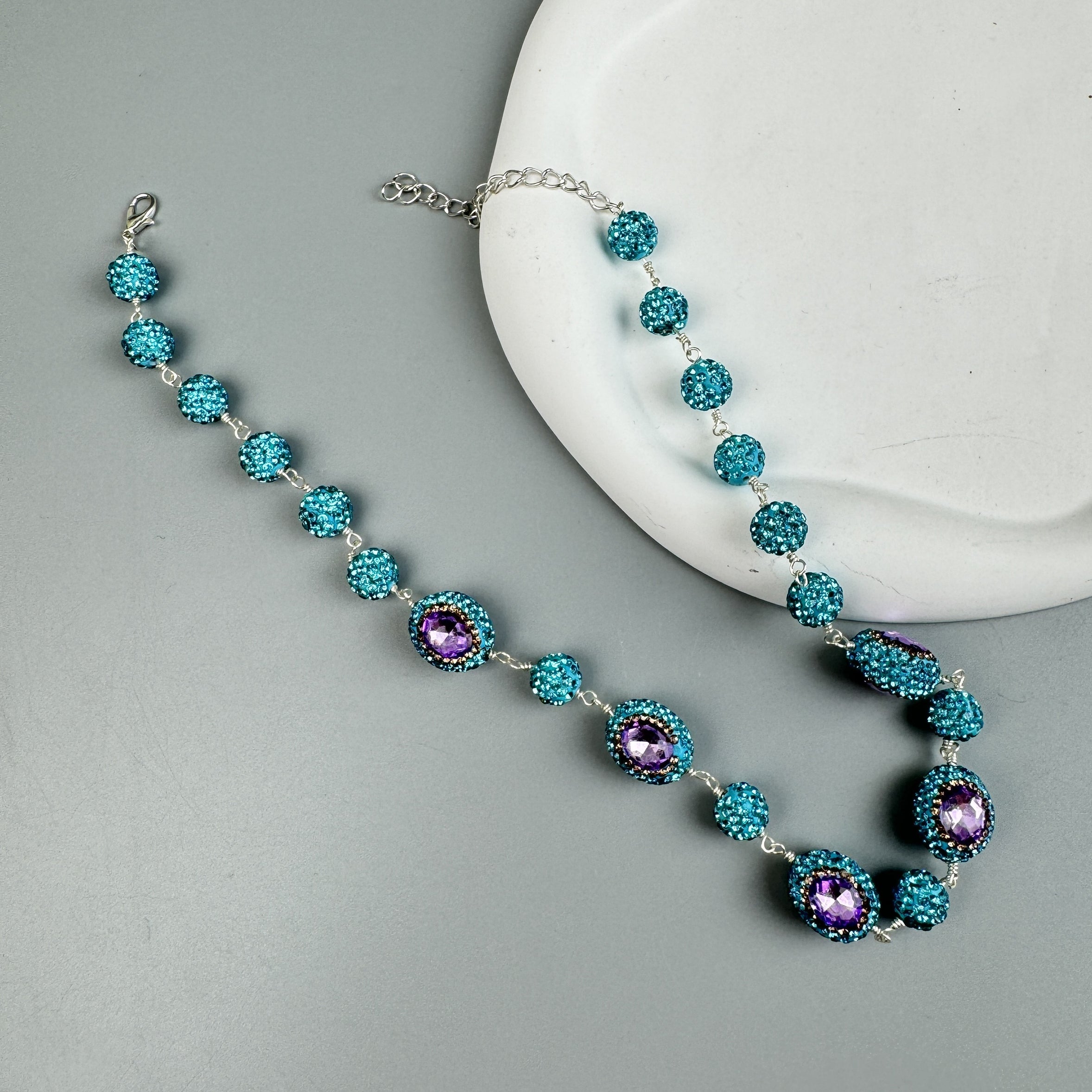 Luxury Rhinestone Bead Crystal Necklace N5485