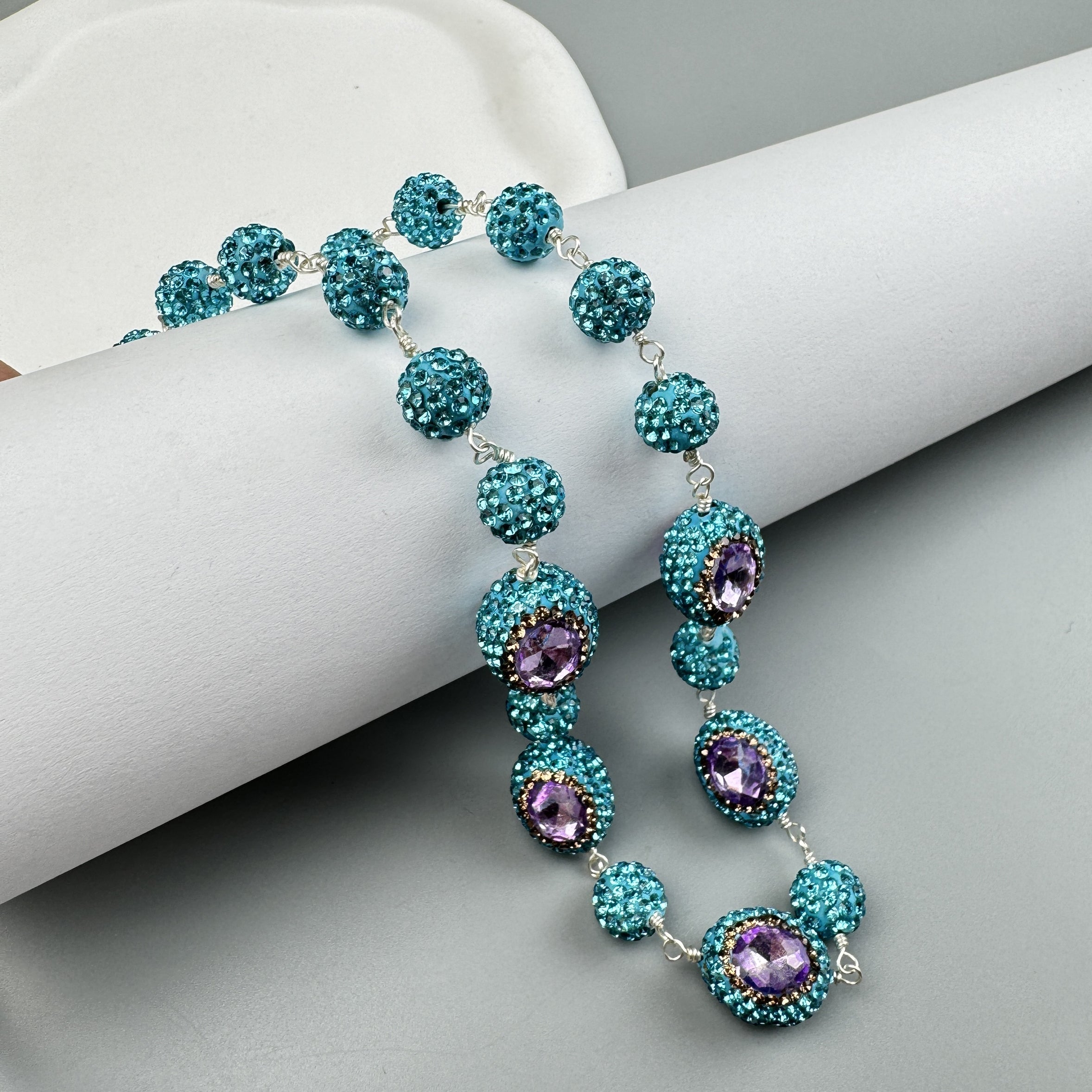 Luxury Rhinestone Bead Crystal Necklace N5485