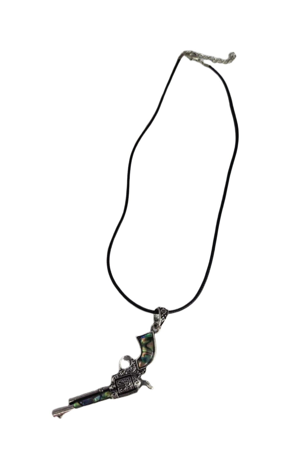 Mother Of Pearl Pistol Pendant Necklace N5507