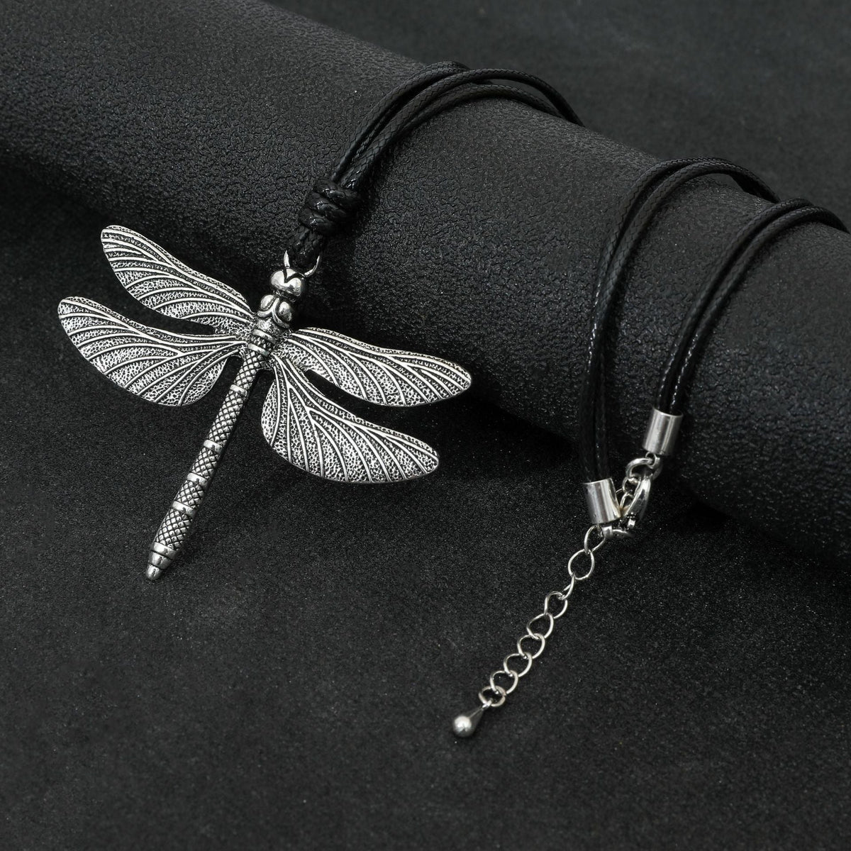 Dragonfly Gothic Pendant Leather Necklace N5514