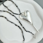 Heart Pendant Atlas Jasper Metal Necklace N5546