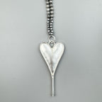 Heart Pendant Atlas Jasper Metal Necklace N5546