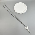 Heart Pendant Atlas Jasper Metal Necklace N5546