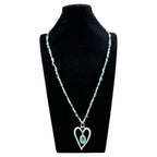 Heart Pendant Blue Apatite Metal Necklace N5550