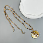 Yin Yang Shell Pendant Bead Necklace N5551