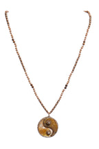 Yin Yang Shell Pendant Bead Necklace N5551