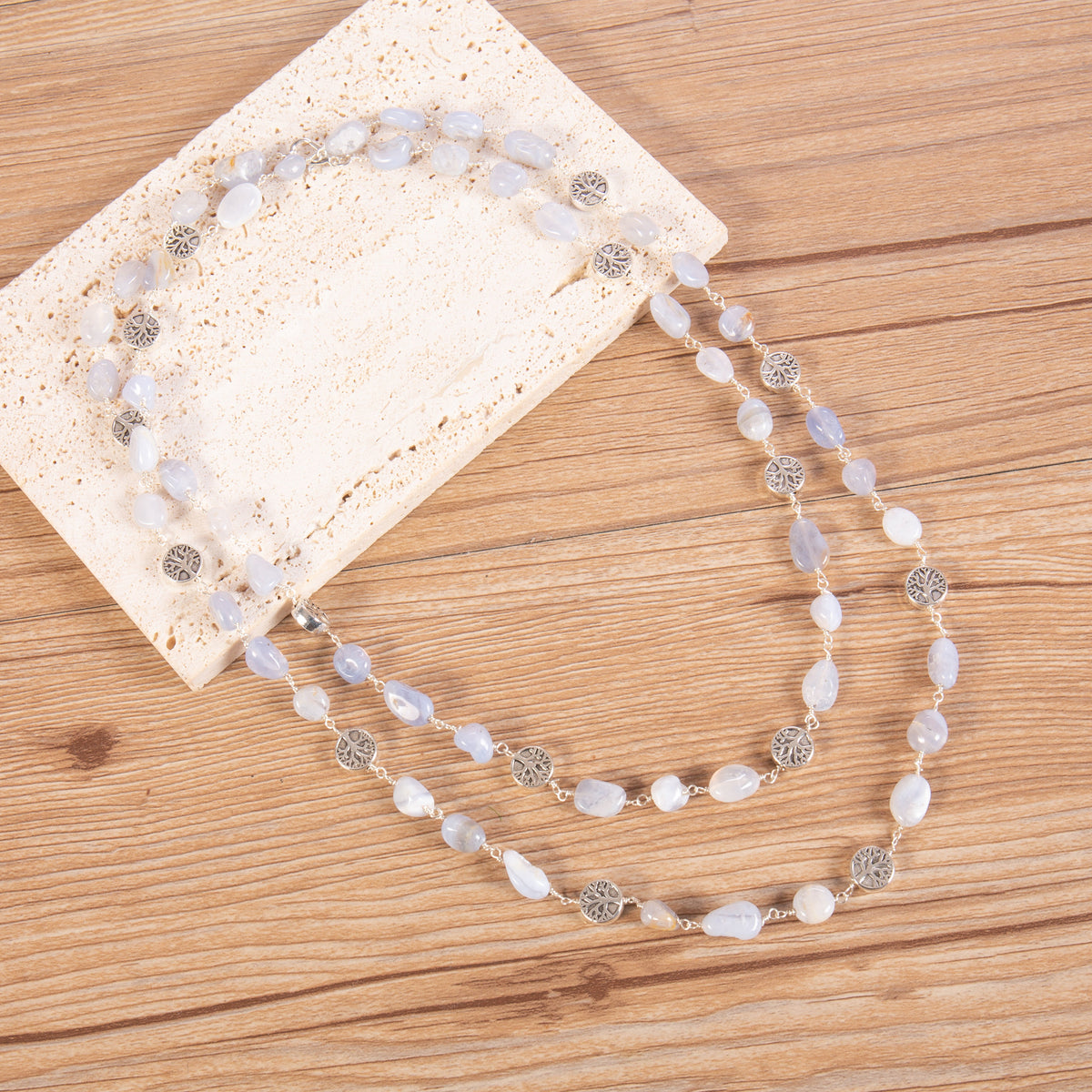Handmade Purple Agate Freshwater Pearl Necklace N5566