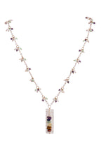 White Jade Stone Pendant Metal Necklace N5575