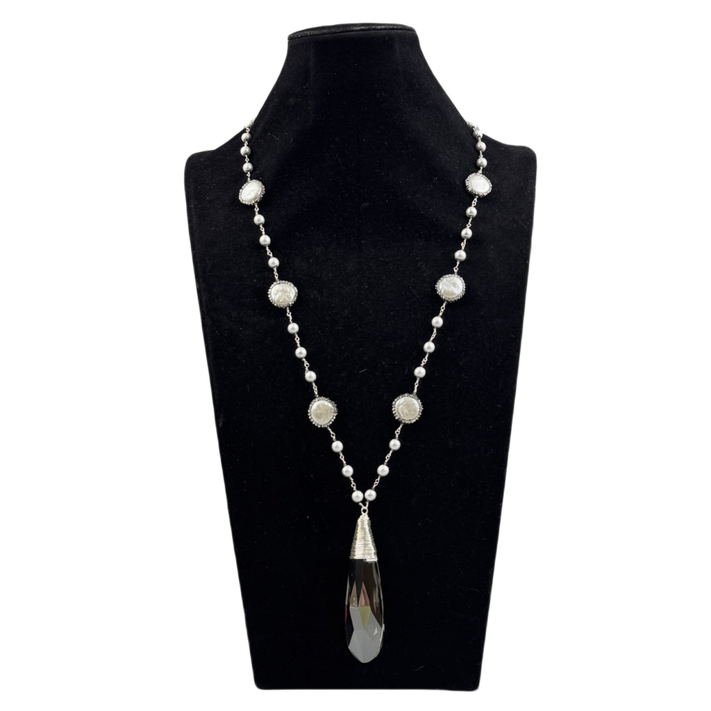 Water Drop Crystal Pearl Necklace N5576
