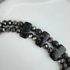 Handmade Black Emperor Jasper Beaded Choker Necklace N5579