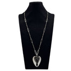 Black Labradorite Heart Pendant Metal Necklace N5584