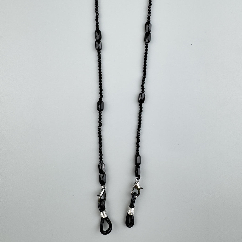 Black Crystal Glasses Lanyard Necklace EC5594