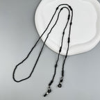 Black Crystal Glasses Lanyard Necklace EC5594