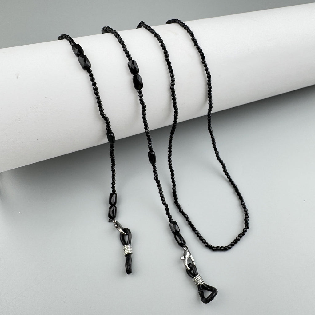 Black Crystal Glasses Lanyard Necklace EC5594