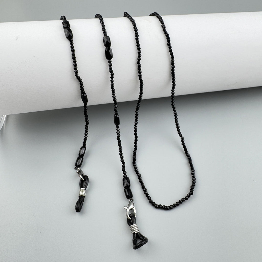 Black Crystal Glasses Lanyard Necklace EC5594