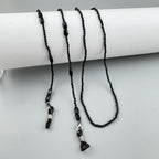 Black Crystal Glasses Lanyard Necklace EC5594
