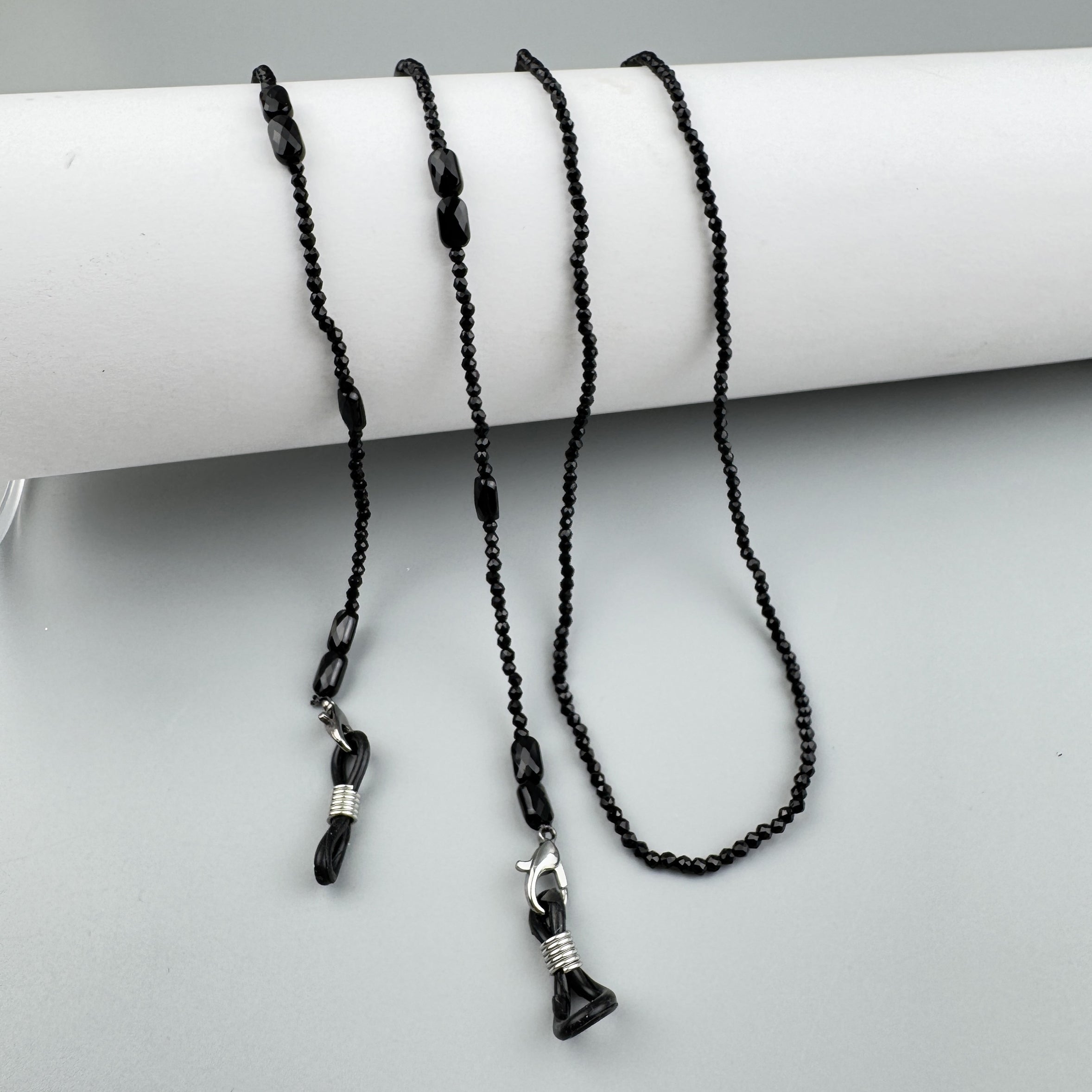 Black Crystal Glasses Lanyard Necklace EC5594