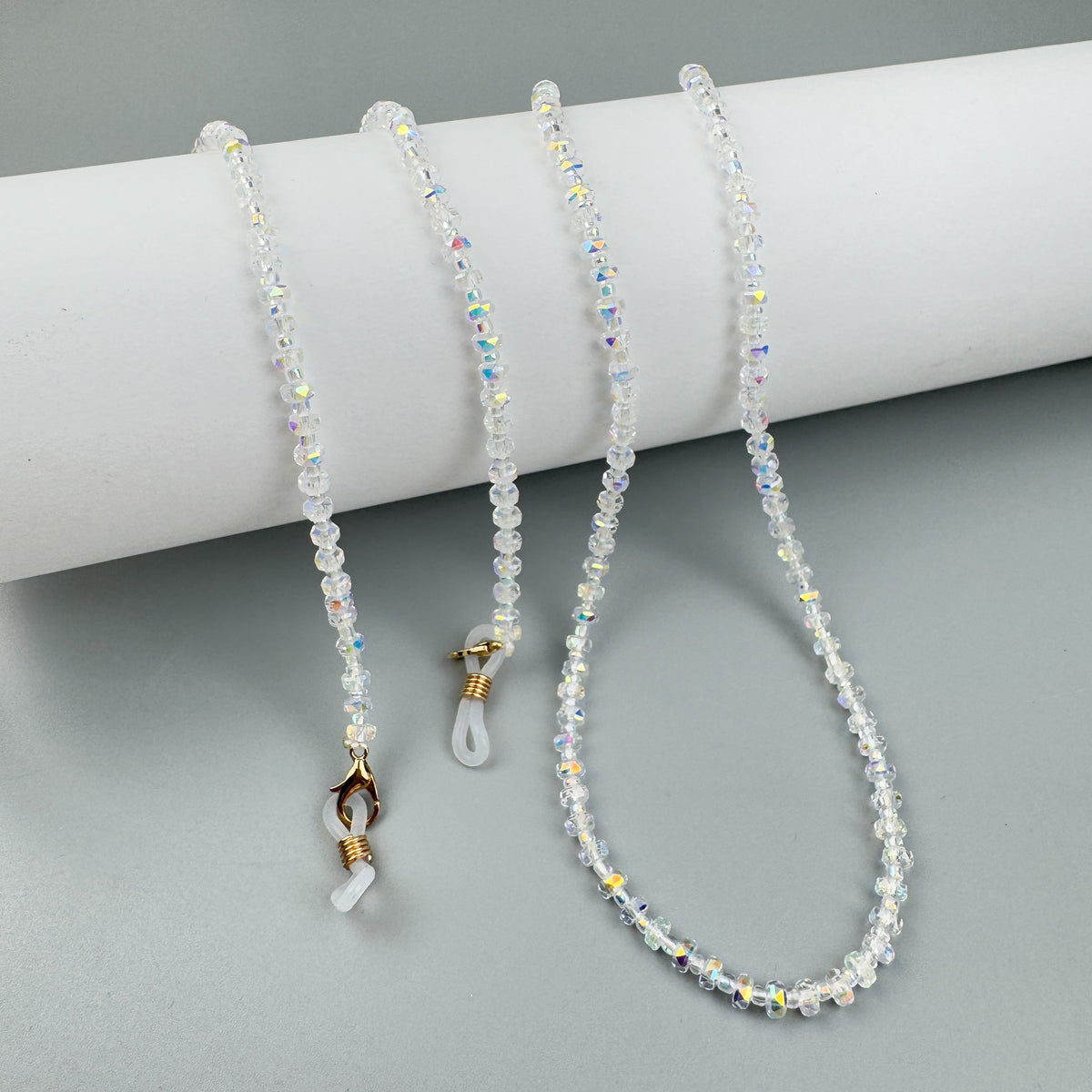 Shining White AB Color Crystal Glasses Hanging Rope EC5595