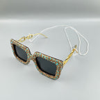 Shining White AB Color Crystal Glasses Hanging Rope EC5595