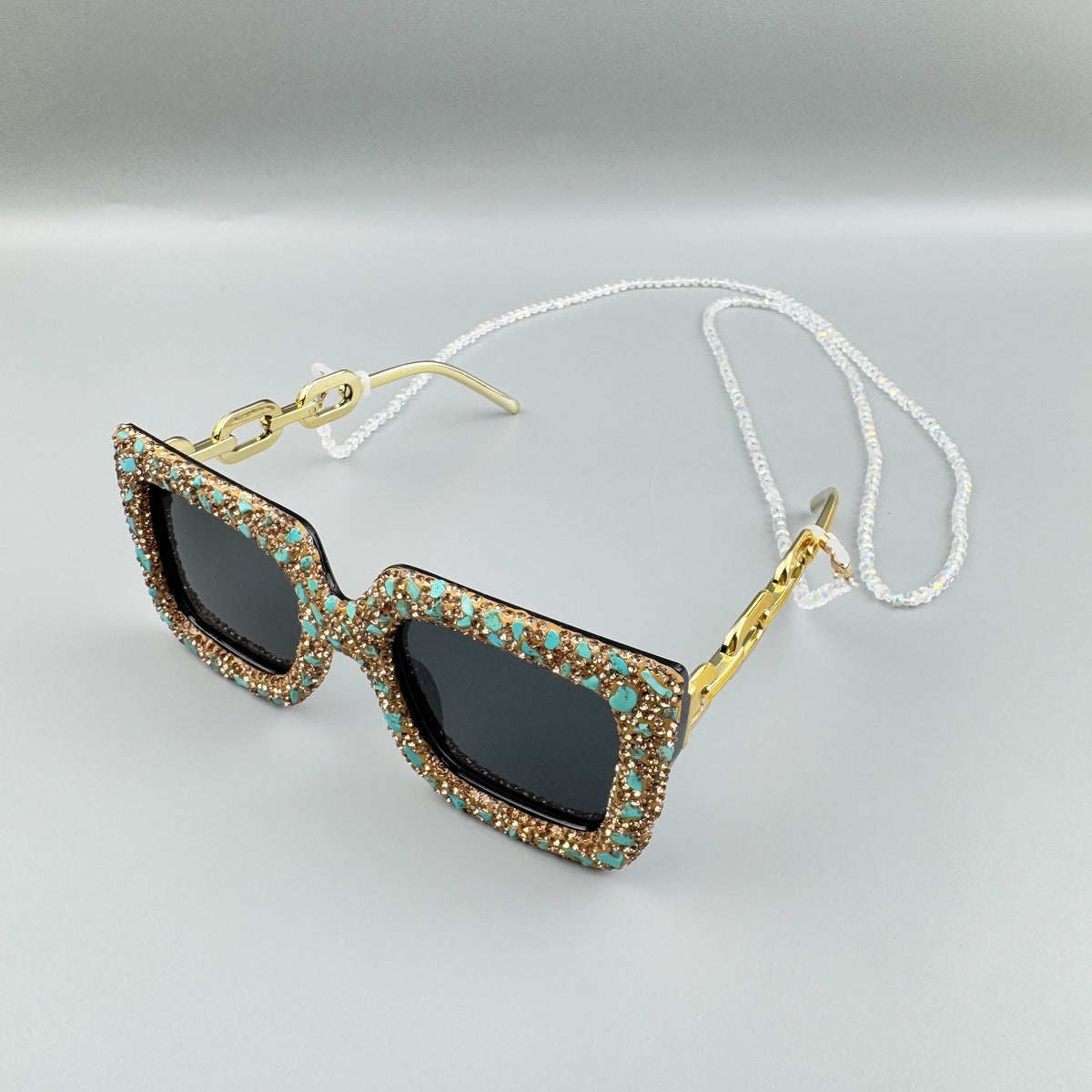 Shining White AB Color Crystal Glasses Hanging Rope EC5595