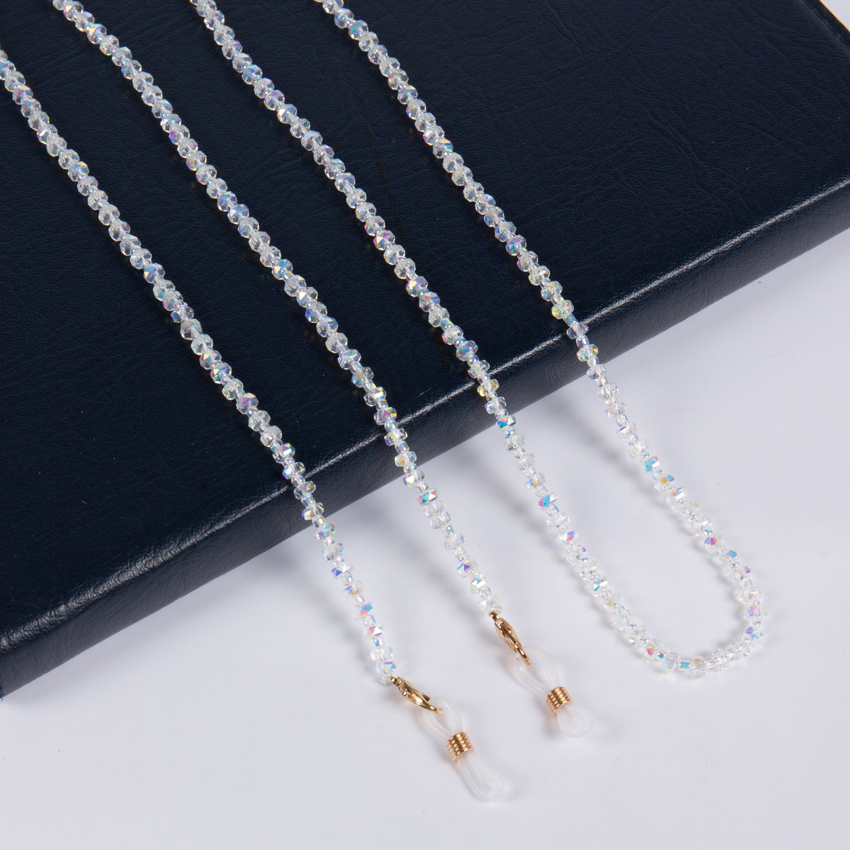 Shining White AB Color Crystal Glasses Hanging Rope EC5595